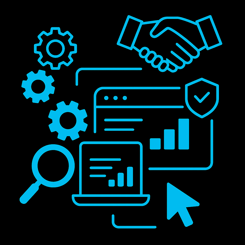 Illustration des services de LDigital Agency , agence digital à Nice : SEO, publicité en ligne, design web et marketing digital